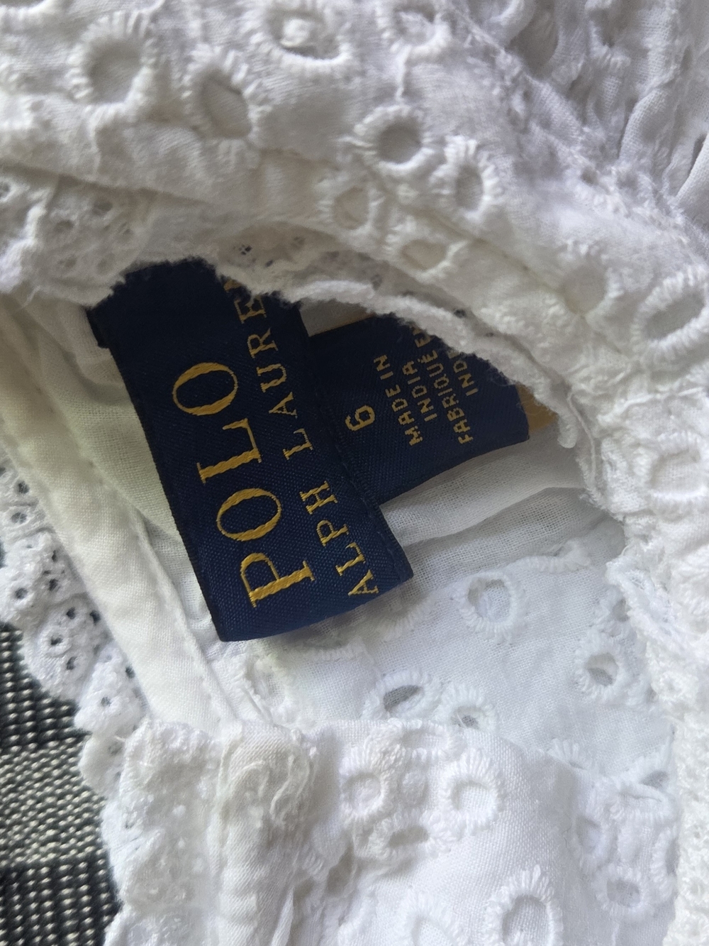 Polo by Ralph Lauren White Eyelet Girls Dress
